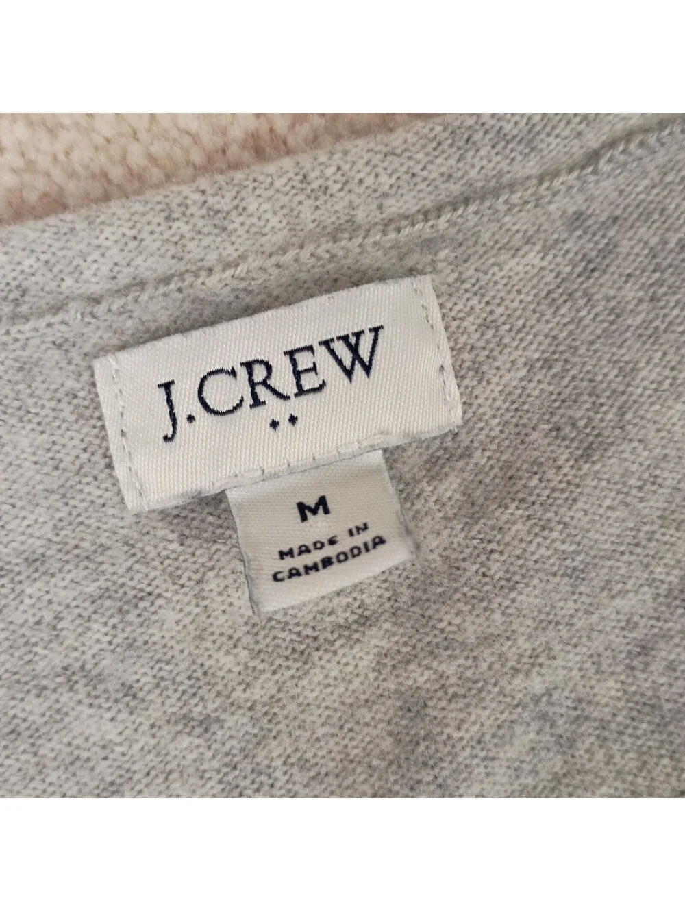 J.Crew Sweater Women Grey V-Neck Marled Wool Blend Textured Long Sleeve M